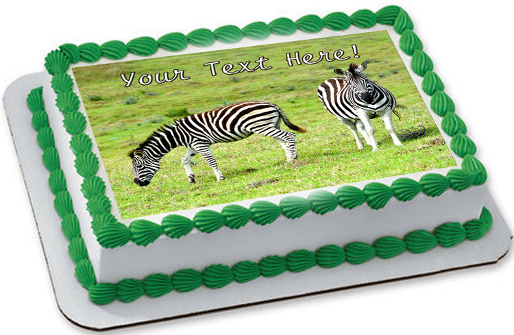 animal print birthday sheet cakes
