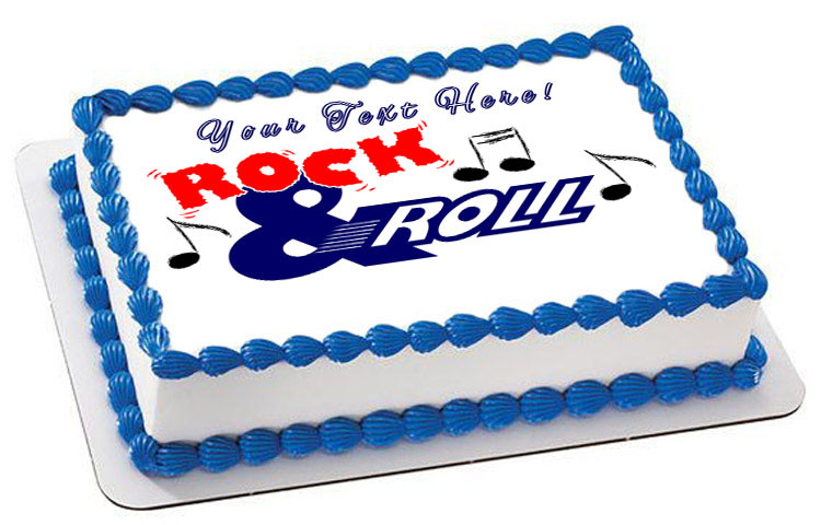 Rock Roll Edible Birthday Cake Topper