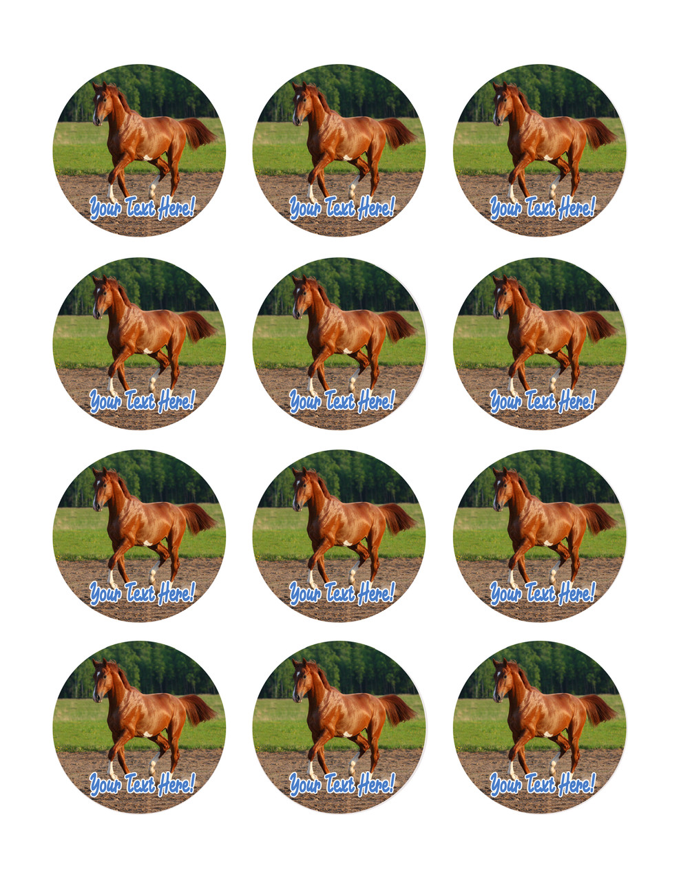 brown-horse-edible-birthday-cake-topper for Free Printable Horse Cupcake Toppers Brown Horse Edible Birthday Cake Topper for Free Printable Horse Cupcake Toppers