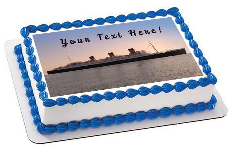 Queen Mary Sister Ship Of The Titanic Edible Birthday Cake Topper