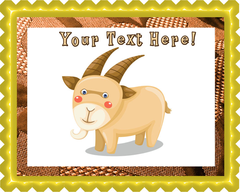 Goat Edible Birthday Cake Topper
