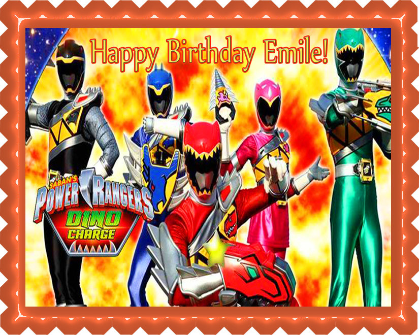 Power Rangers Dino Charge 1 Edible Birthday Cake Topper Power Rangers Dino Charge 1 Edible Birthday Cake Topper