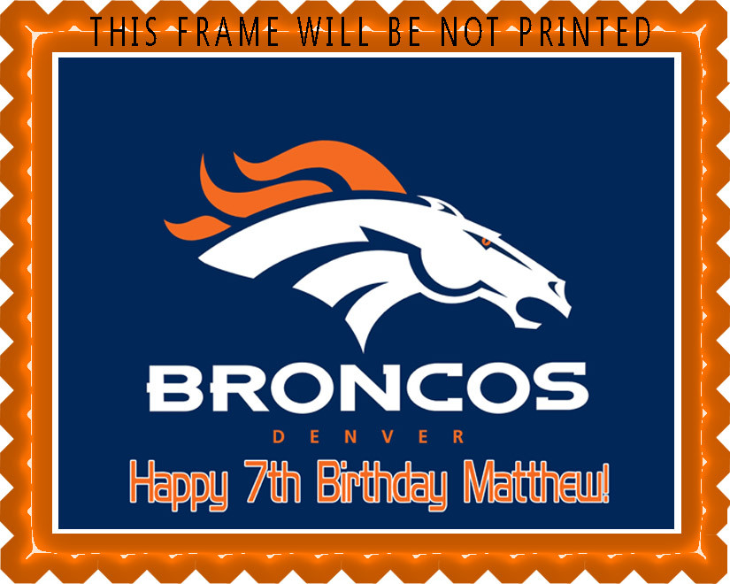 Denver Broncos Edible Birthday Cake Topper