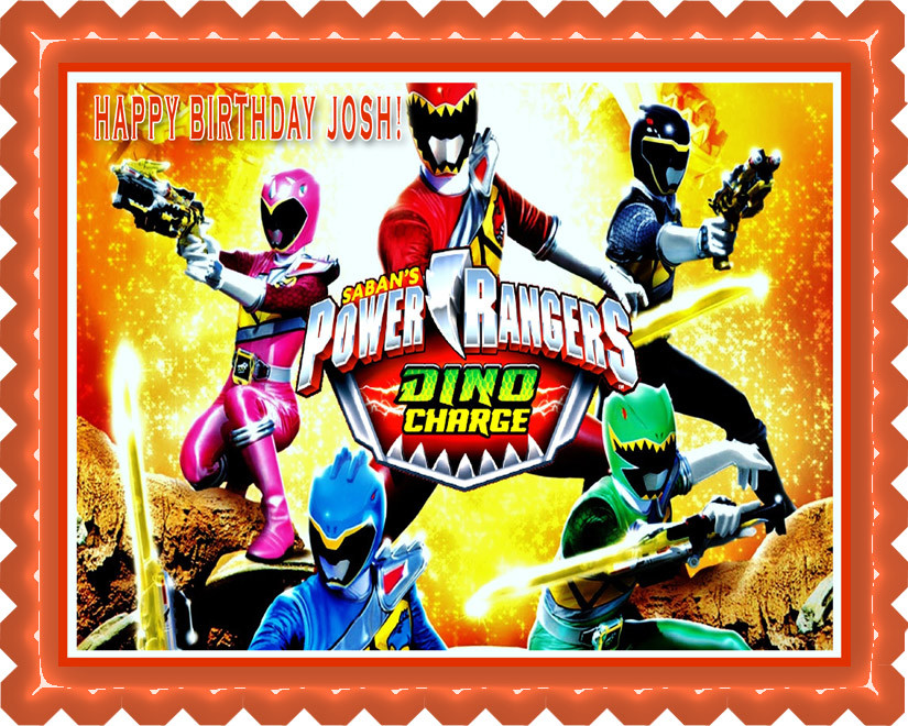 Power Rangers Dino Charge 2 Edible Birthday Cake Topper