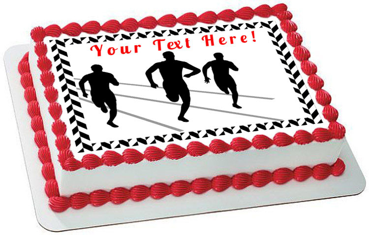 Track And Field Athletes Edible Birthday Cake Topper