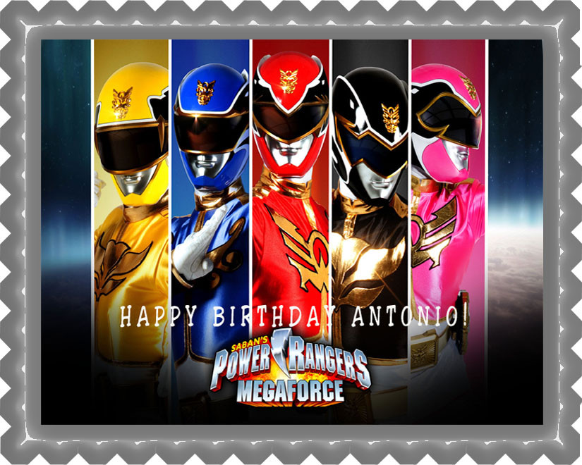 Power Rangers Megaforce Edible Birthday Cake Topper