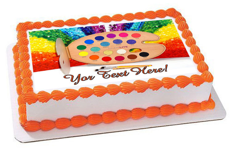 Art Party Cake Topper Canvas and Paint Pallet. Art Party, Rainbow