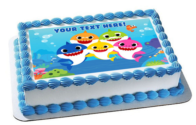 Baby Shark Edible Birthday Cake Topper