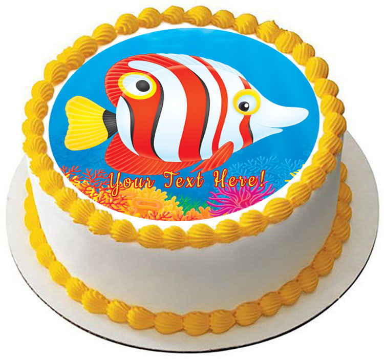Tropical Fish Edible Birthday Cake Topper