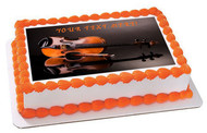 Old Violin - Edible Cake Topper OR Cupcake Topper, Decor