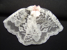 Small White Lace Headcovering With Bow