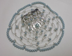 Light Blue Beaded Wire Head Covering