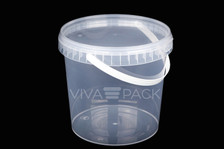 2000ml Crystal Clear pot with resealable lid, Material: Polypropylene, Food friendly, tamper proof, 100% leak proof, Microwave, dishwasher and freezer safe.  