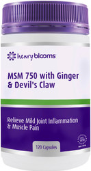 Henry Blooms MSM 750 with Ginger 1000mg & Devils Claw 120 Caps