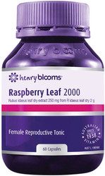 Henry Blooms Raspberry Leaf 2000mg 60 Caps