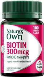 Nature's Own Biotin 300mcg 100 Tabs