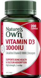 Nature's Own Vitamin D3 1000IU 200 Caps