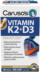 Caruso’s Natural Health Vitamin K2 + D3 60 Caps
