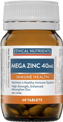 Ethical Nutrients Mega Zinc 40mg 60 Tabs
