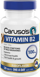 Caruso’s Natural Health Vitamin B2 100mg 120 Tabs