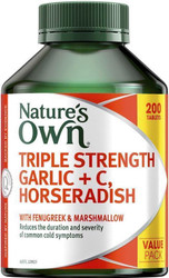 Nature's Own Triple Strength Garlic, Vitamin C and Horseradish 200 Tabs