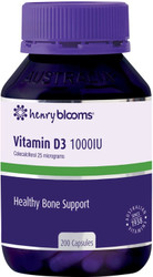 Henry Blooms Vitamin D3 1000IU 200 Caps