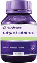 Henry Blooms Ginkgo and Brahmi 3000mg 60 Caps
