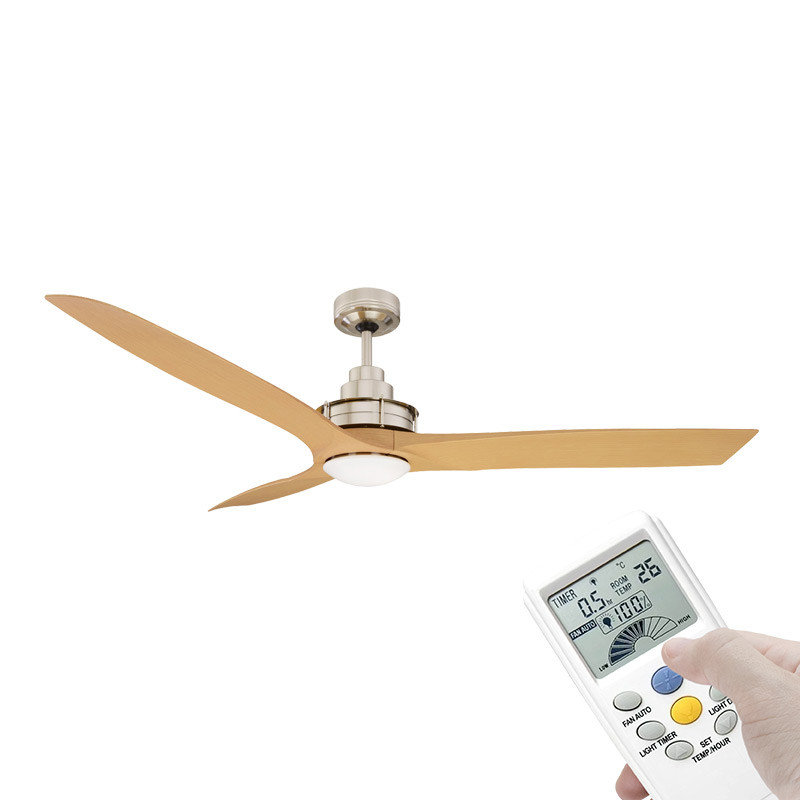 Mercator Flinders 140cm Brushed Chrome Ceiling Fan With Led Light Lcd Remote