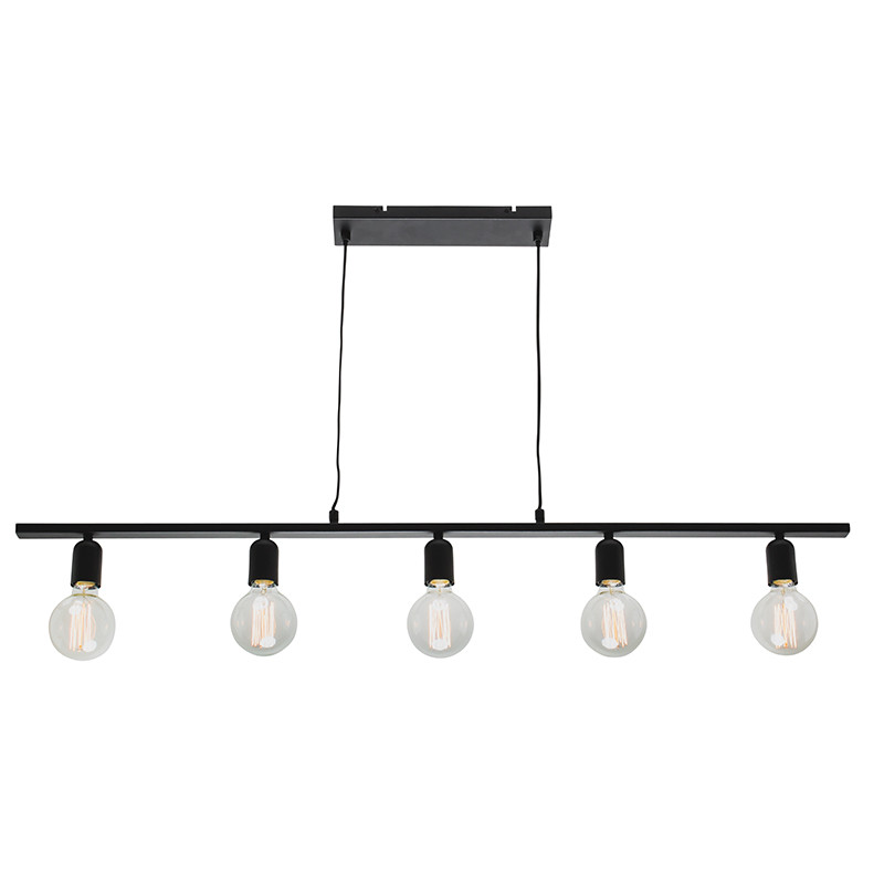 Mercator Fiona 5lt Black Long Hanging Pendant