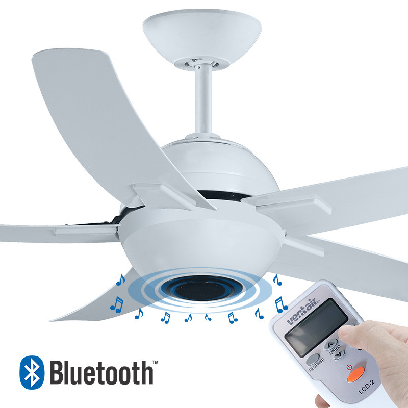 Ventair Symphony 142cm White Plastic Bluetooth Ceiling Fan