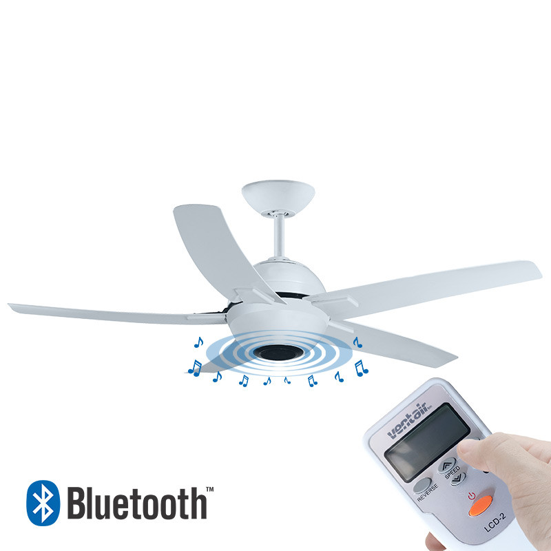 Ventair Symphony 142cm White Plastic Bluetooth Ceiling Fan