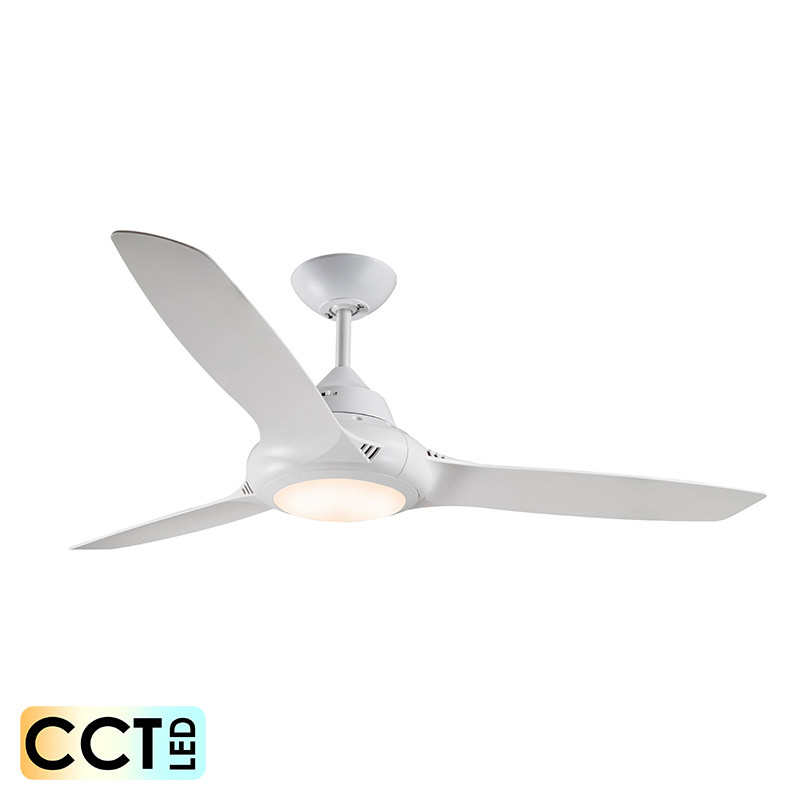 Decco Evo 2 127cm White Plastic Indoor Outdoor Ceiling Fan Led