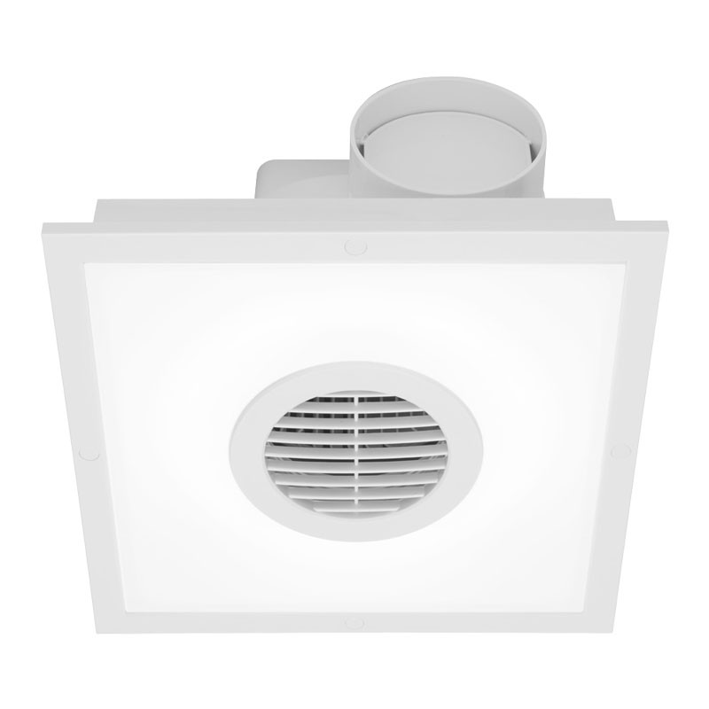 Mercator Skyline Square White Exhaust Fan 15w Led Light Galaxy Lighting Fans