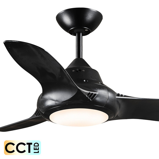 Deka EVO2 90cm Black Plastic Indoor/Outdoor Ceiling Fan & LED Light