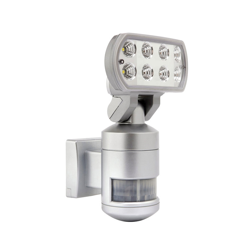 Brilliant Nightwatcher 8w 4200k Led Flood Tracking Sensor Silver