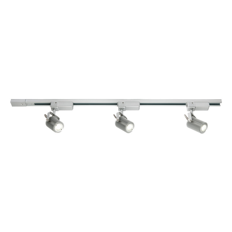 Mercator Mast 3 Light 10w Dimmable Led Track Kit Silver Galaxy