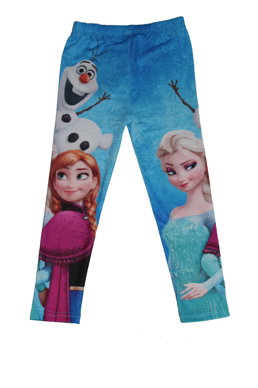Girls Frozen Tights Elsa Anna Olaf Kids Leggings Pants Trousers ...