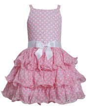Bonnie Jean Easter Floral Border Lace Mesh Overlay Pink Dress 2T-6x ...