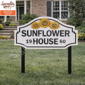 Personalize This PVC Sign Shape - Sunflower House - 20 x 10