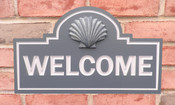 PVC Welcome Sign with 3D Seashell.