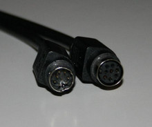 Mini Din 8 pin Male Female Black 12 ft Extension Cable