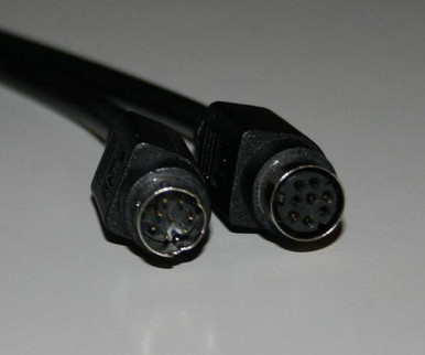 8 Pin Mini Din Male Male Cable 6 Ft in Black