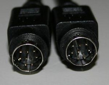 Mini Din 8 pin Male Male Black 15 ft Cable