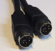 Mini Din 6 Pin Male Male 6 Foot Cable Black Color