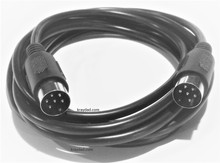 Din 6 (Large Din) 3 ft Male Male Cable Black Color