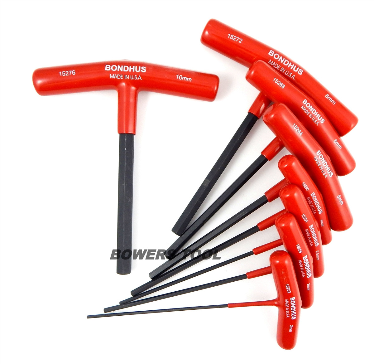 Bondhus 8pc 6in. T Handle Hex Wrench Set Metric 210mm MADE IN USA 15287