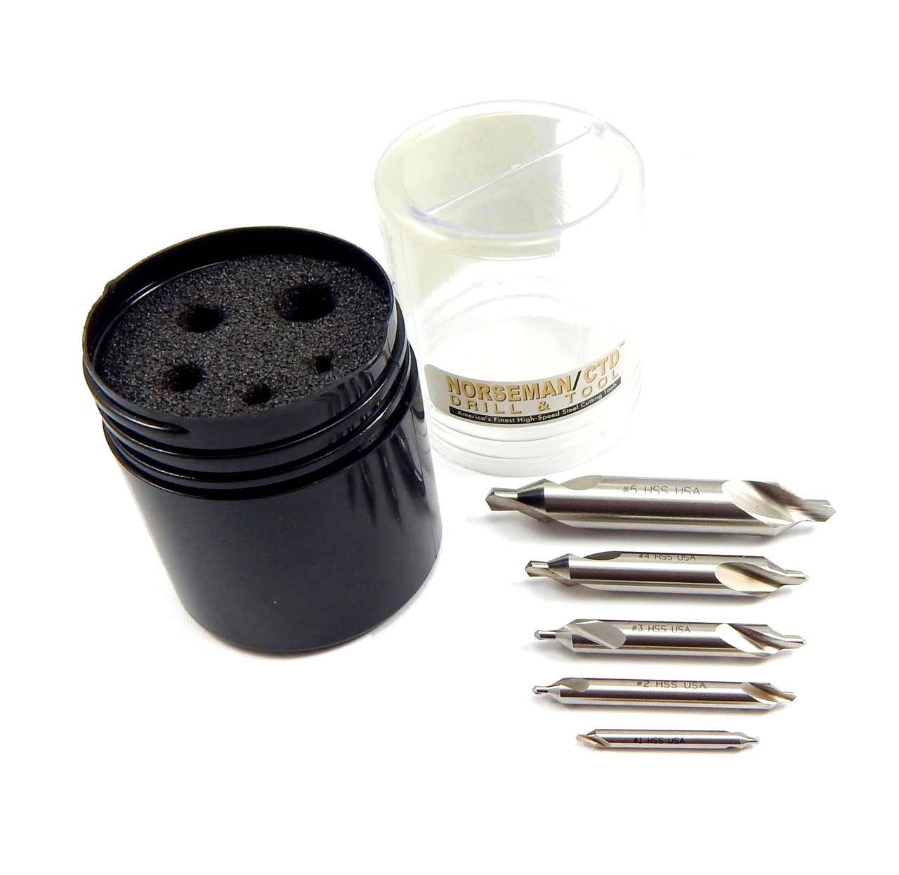Norseman 5pc Combined Center Drill Pilot Countersink Set Size 15 Made