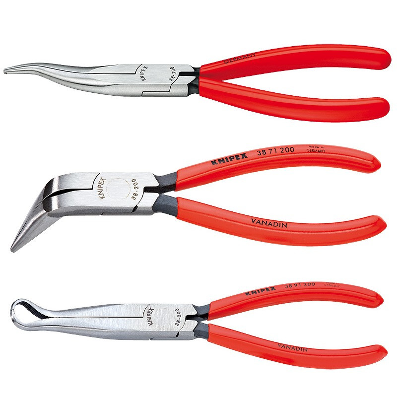 Knipex Mechanic Pliers Set Curved Bent Angled Hose Grip 3pc 8" 9K008012