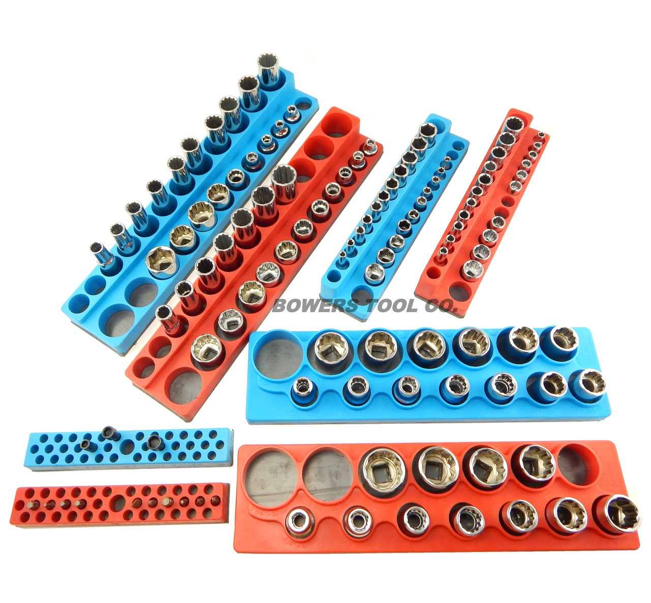 Socket Holder Set 8pc Mechanics Time Saver 1/2" 3/8" 1/4