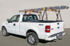 Sawhorse Utility Truck Ladder Rack loaded with ladders for the worksite (ladders not included)